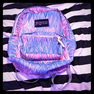 cute pink and blue jansport backpack
